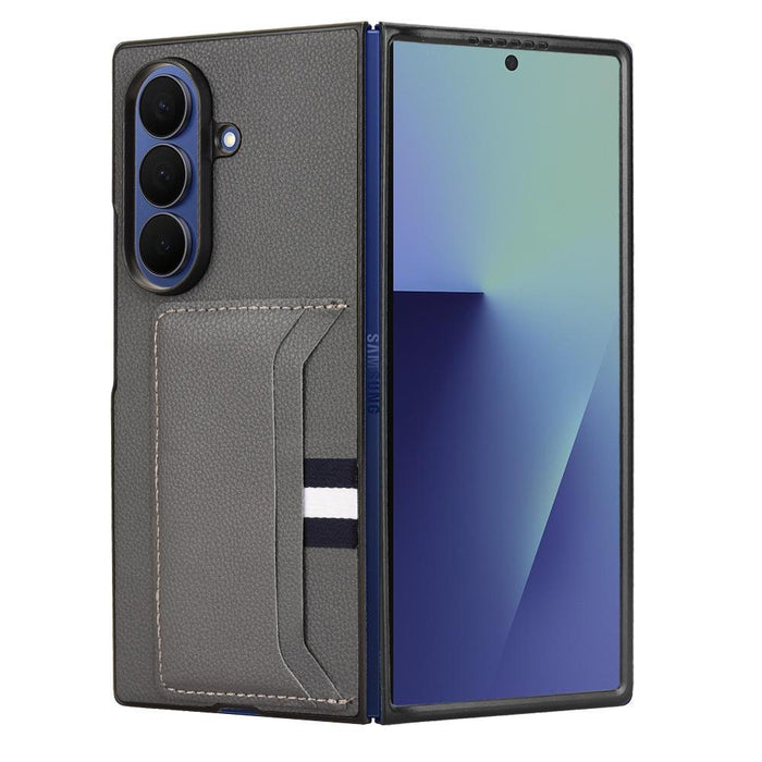 For Samsung Galaxy Z Fold7 5G Litchi Texture Card Slot Phone Case