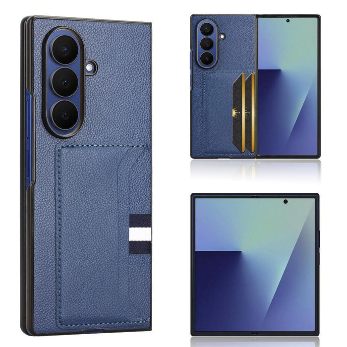 For Samsung Galaxy Z Fold7 5G Litchi Texture Card Slot Phone Case