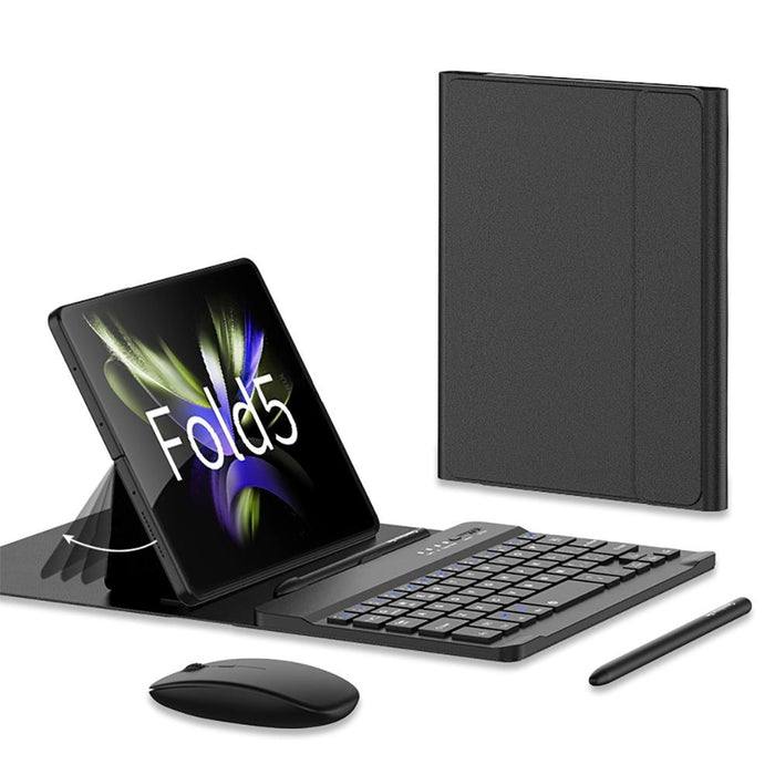 For Samsung Galaxy Z Fold5 Gear Adjustment Bluetooth Keyboard + Pen + Mouse + Case Set