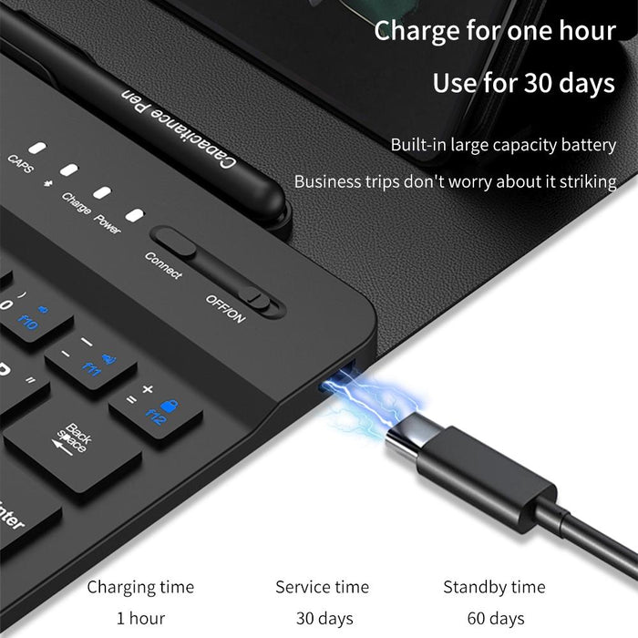 For Samsung Galaxy Z Fold5 Gear Adjustment Bluetooth Keyboard + Pen + Mouse + Case Set