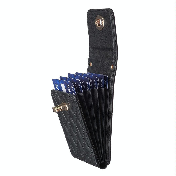 Vertical Card Bag With Metal Buckle For Mobile Phones