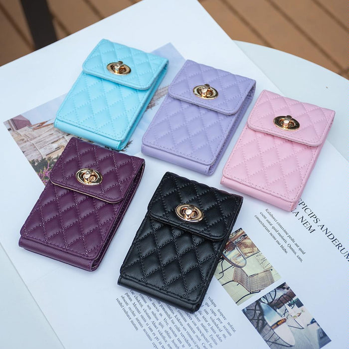 Vertical Card Bag With Metal Buckle For Mobile Phones