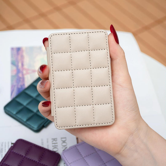 Grid Pattern Card Bag Sticker For Mobile Phones