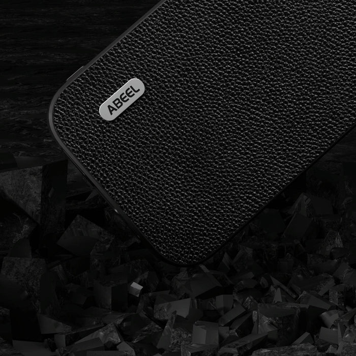 Black Leather Mino Phone Case With Edge Detail