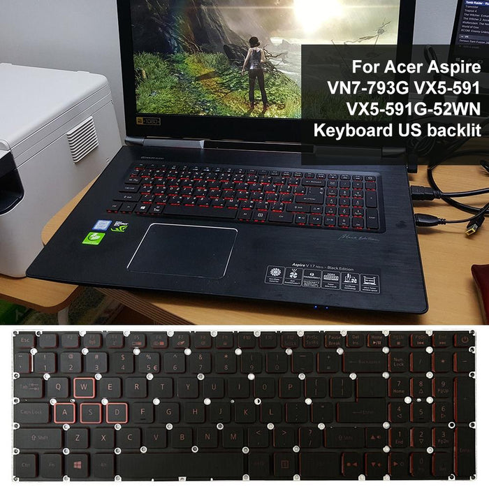 Us Version Red Backlight Laptop Keyboard