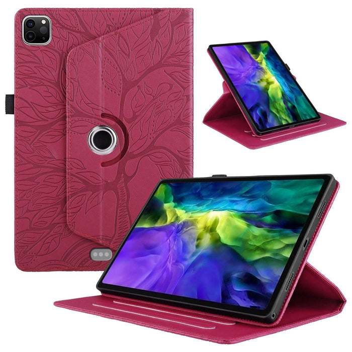 Tree Life Embossed Rotation Leather Smart Tablet Case for iPad Pro 12.9 2022 / 2021 / 2020