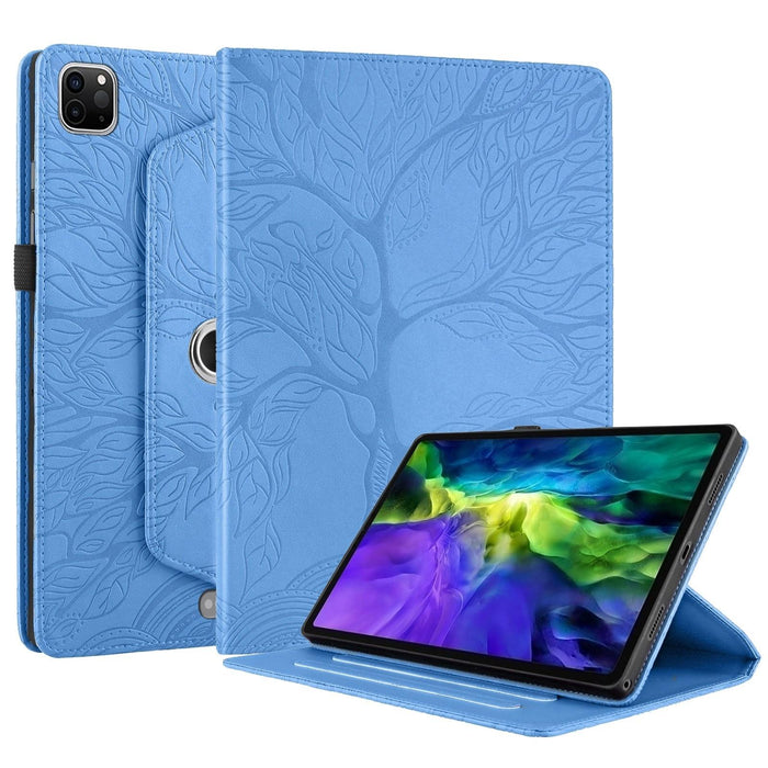 Tree Life Embossed Rotation Leather Smart Tablet Case for iPad Pro 12.9 2022 / 2021 / 2020