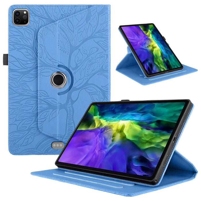 Tree Life Embossed Rotation Leather Smart Tablet Case for iPad Pro 12.9 2022 / 2021 / 2020