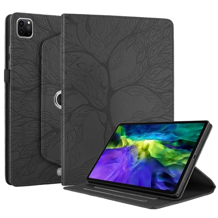Tree Life Embossed Rotation Leather Smart Tablet Case for iPad Pro 12.9 2022 / 2021 / 2020