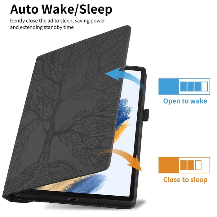 Tree Life Embossed Rotation Leather Smart Tablet Case for iPad Pro 12.9 2022 / 2021 / 2020