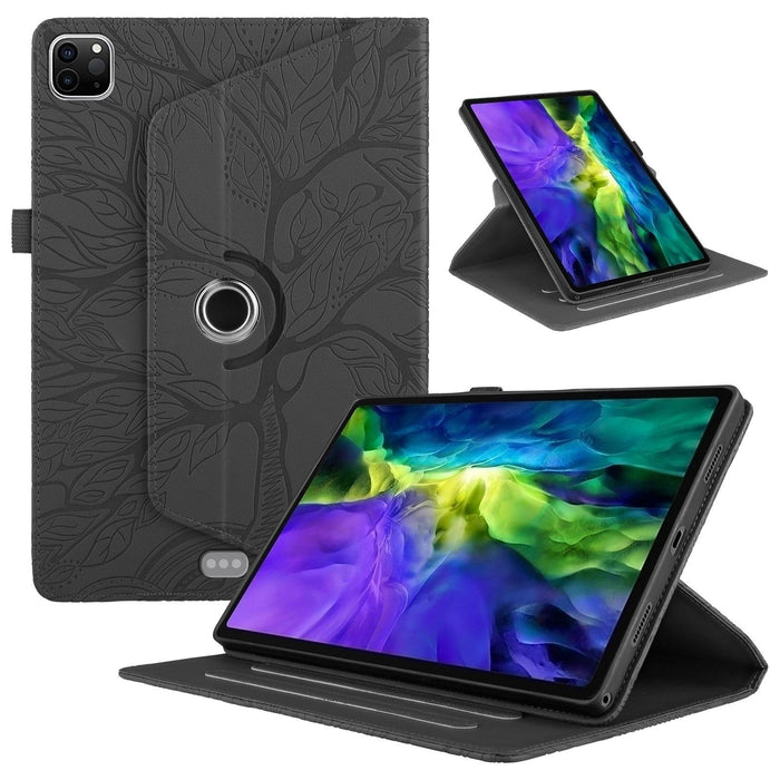 Tree Life Embossed Rotation Leather Smart Tablet Case for iPad Pro 12.9 2022 / 2021 / 2020