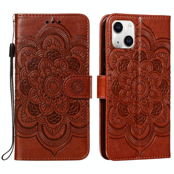 Embossed Mandala Leather Phone Case