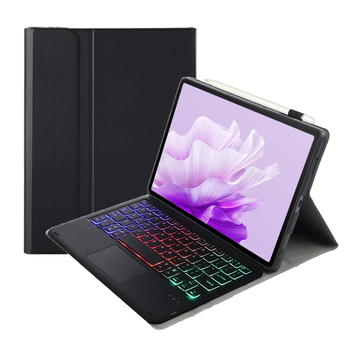 For Huawei Matepad 11.5 2023 Ah17-As Lambskin Texture Ultra-Thin Detachable Backlight Bluetooth Keyboard Leather Case With Touchpad