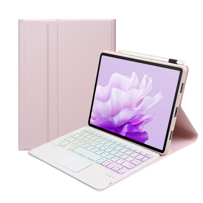 For Huawei Matepad 11.5 2023 Ah17-As Lambskin Texture Ultra-Thin Detachable Backlight Bluetooth Keyboard Leather Case With Touchpad