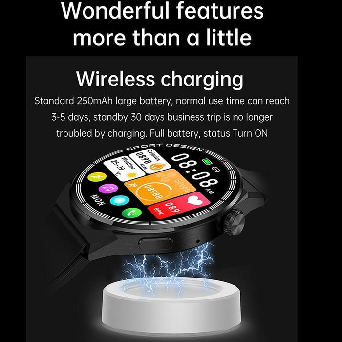 1.60 Inch Black Dial Bamboo Steel Band Ip68 Waterproof Smart Watch Support Bluetooth Call Black