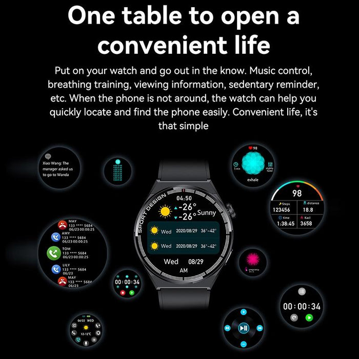 1.60 Inch Black Dial Bamboo Steel Band Ip68 Waterproof Smart Watch Support Bluetooth Call Black