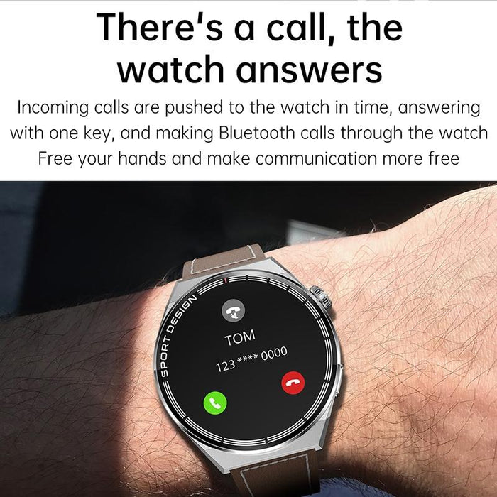 1.60 Inch Black Dial Bamboo Steel Band Ip68 Waterproof Smart Watch Support Bluetooth Call Black