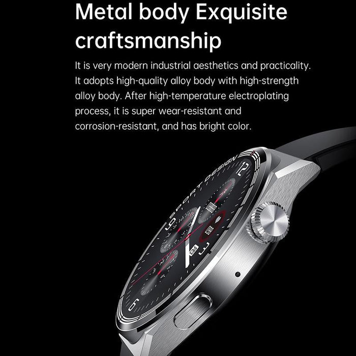 1.60 Inch Black Dial Bamboo Steel Band Ip68 Waterproof Smart Watch Support Bluetooth Call Black