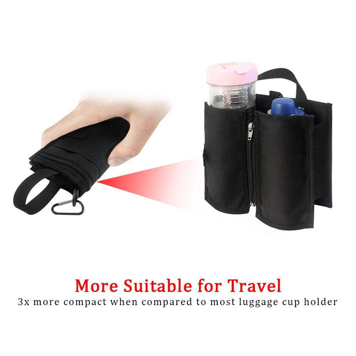 Travel Suitcase Portable Folding Storage Portable Cup Holder Black