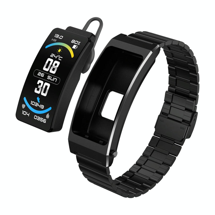 Tft Smart Bracelet Bt Call Health Monitoring Leather Strap