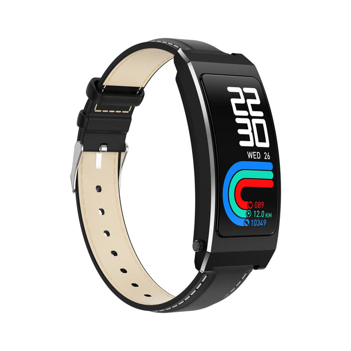 Tft Smart Bracelet Bt Call Health Monitoring Leather Strap
