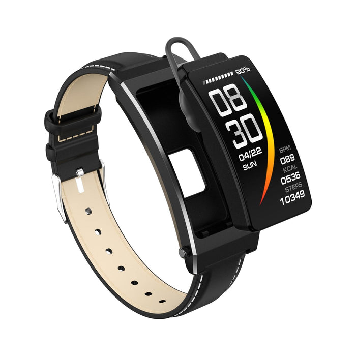 Tft Smart Bracelet Bt Call Health Monitoring Leather Strap