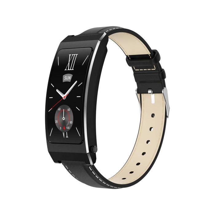 Tft Smart Bracelet Bt Call Health Monitoring Leather Strap