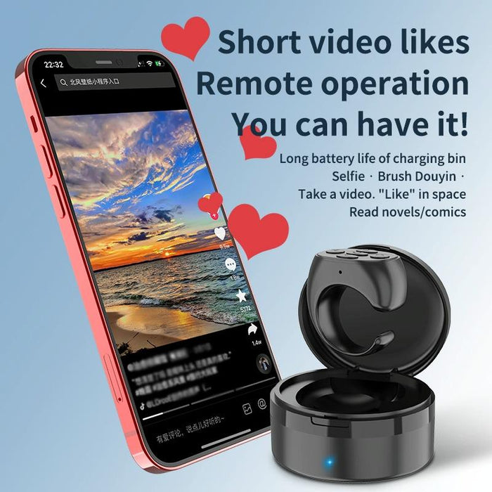 5 Button Bluetooth Remote Control Ring With Charging Case