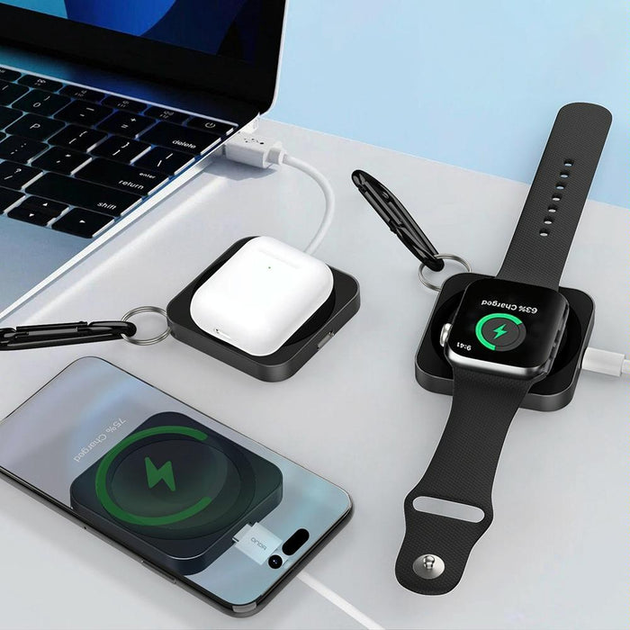 3 In 1 Portable Wireless Charger For Iphone Airpods And Iwatch