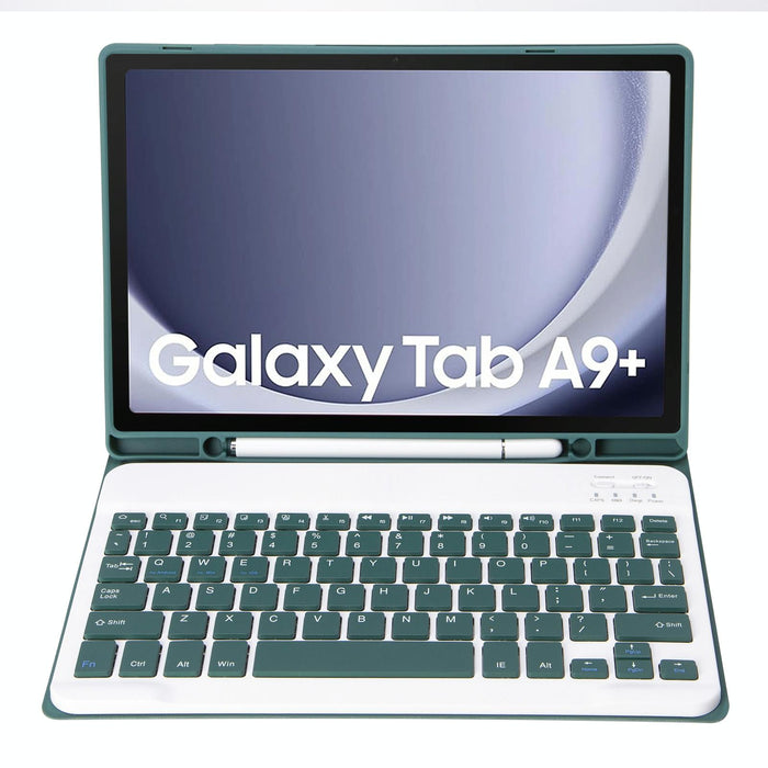 For Samsung Galaxy Tab A9+ X210 / X215 / X215 Candy Colour Tpu Bluetooth Keyboard Leather Tablet Case With Pen Holder