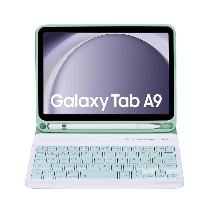 For Samsung Galaxy Tab A9 X110 / X115 A221B Candy Colour Tpu Bluetooth Keyboard Leather Tablet Case With Pen Holder