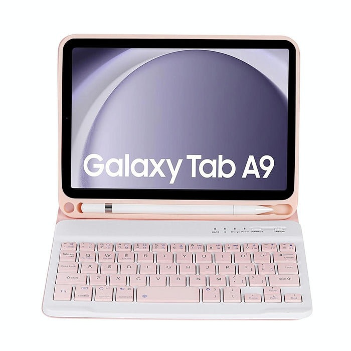 For Samsung Galaxy Tab A9 X110 / X115 A221B Candy Colour Tpu Bluetooth Keyboard Leather Tablet Case With Pen Holder