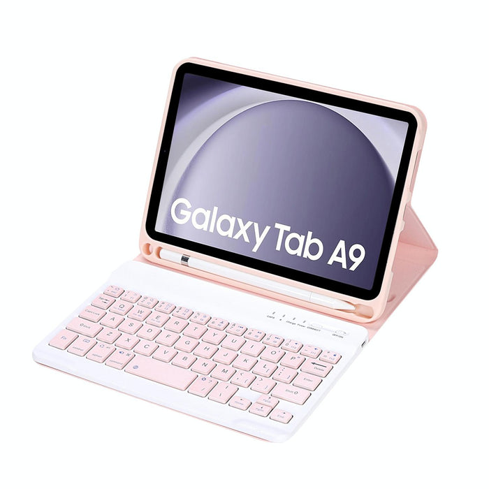 For Samsung Galaxy Tab A9 X110 / X115 A221B Candy Colour Tpu Bluetooth Keyboard Leather Tablet Case With Pen Holder