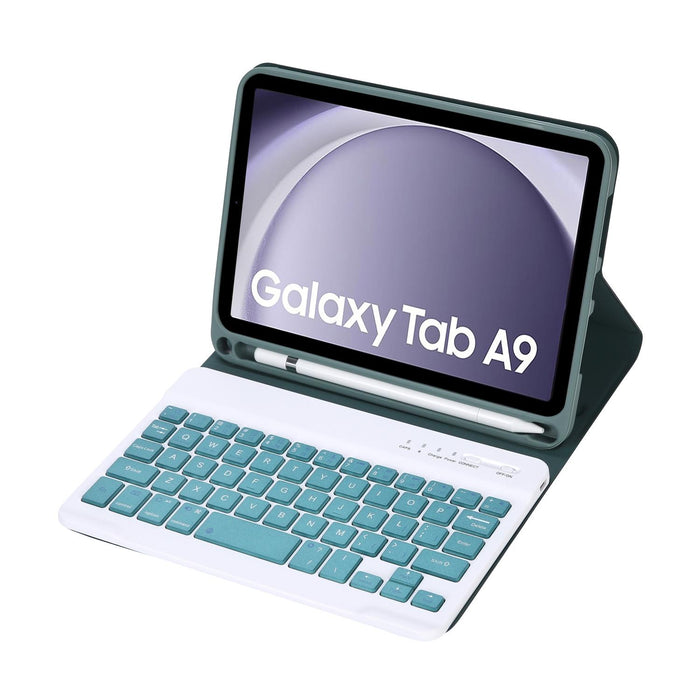 For Samsung Galaxy Tab A9 X110 / X115 A221B Candy Colour Tpu Bluetooth Keyboard Leather Tablet Case With Pen Holder
