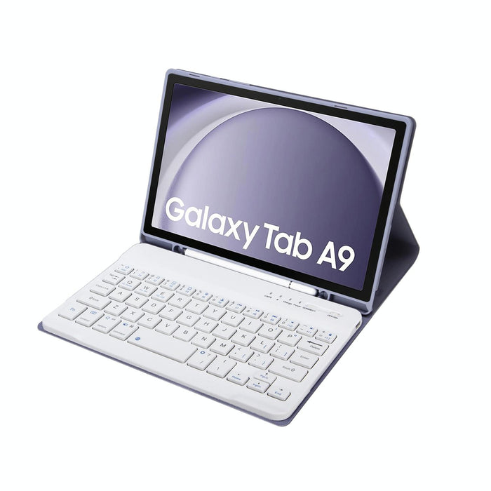For Samsung Galaxy Tab A9 X110 / X115 A221B Candy Colour Tpu Bluetooth Keyboard Leather Tablet Case With Pen Holder