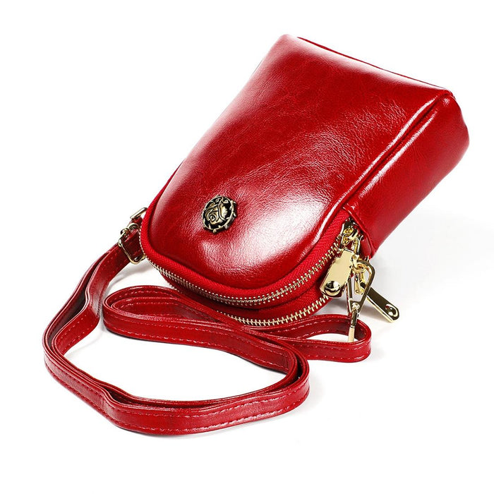 Chic Retro Shoulder Bag In Oil Wax Leather