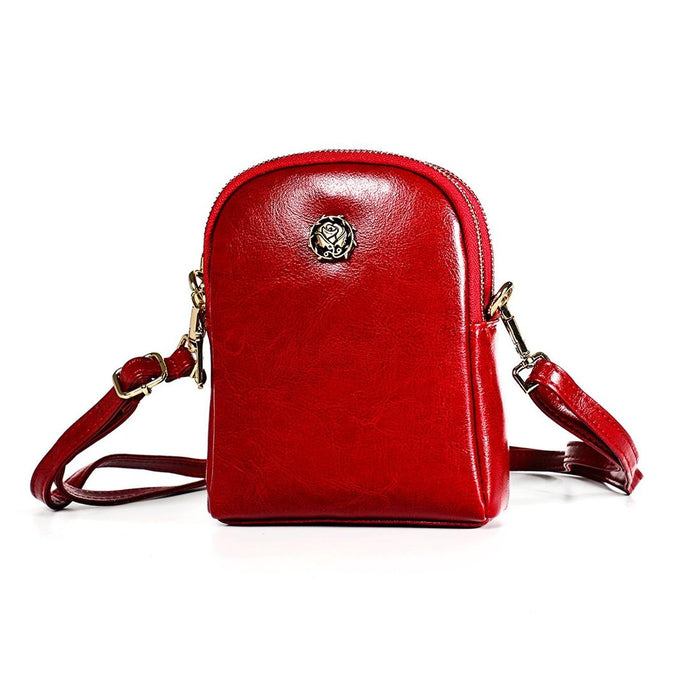Chic Retro Shoulder Bag In Oil Wax Leather