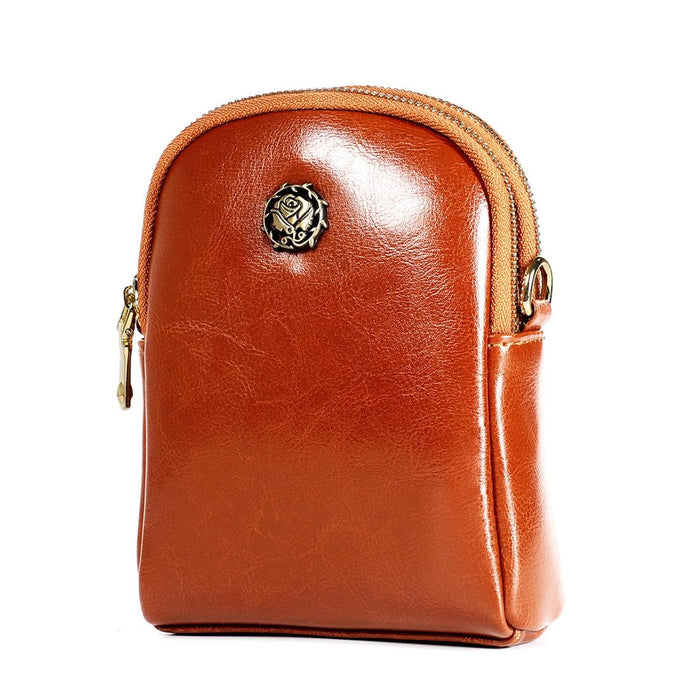 Chic Retro Shoulder Bag In Oil Wax Leather