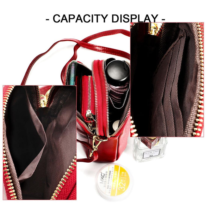 Chic Retro Shoulder Bag In Oil Wax Leather