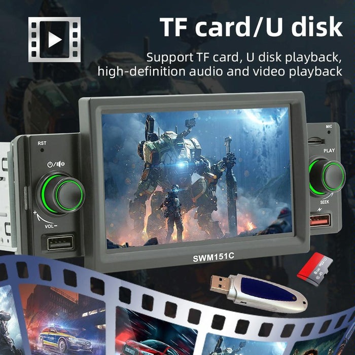 5 Inch Car Mp5 Inch Player With Carplay / Android Auto - Black