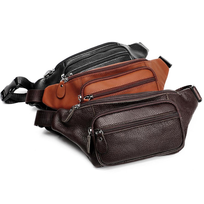Outdoor Leather Shoulder Bag For Sports & Phone