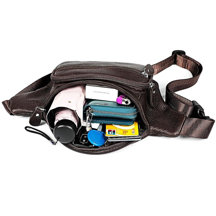Outdoor Leather Shoulder Bag For Sports & Phone