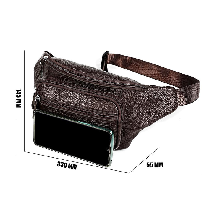 Outdoor Leather Shoulder Bag For Sports & Phone