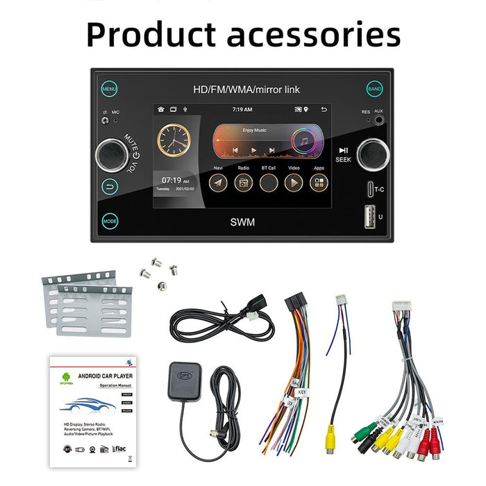 Android 12 Car Gps Navigation Player 1Gb + 32Gb Carplay / Android Auto / Mirrorlink / Wifi