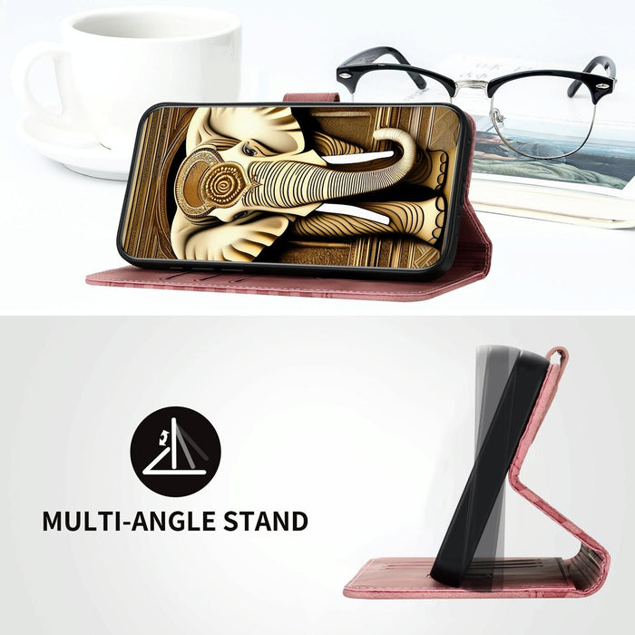 Embossed Elephant Head Phone Case With Lanyard