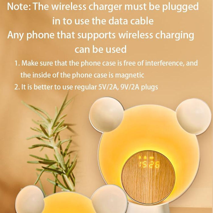 Smart Bear Lamp: Bluetooth Speaker & Wireless Charging