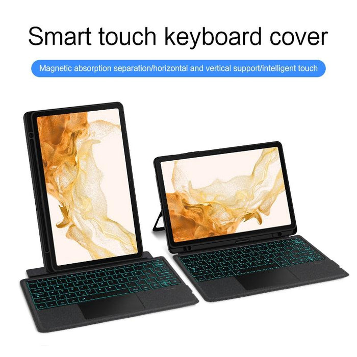 For Samsung Galaxy Tab S7+ / S7 Fe / S8+ Yj-S8+ Split Bluetooth Keyboard Leather Tablet Case