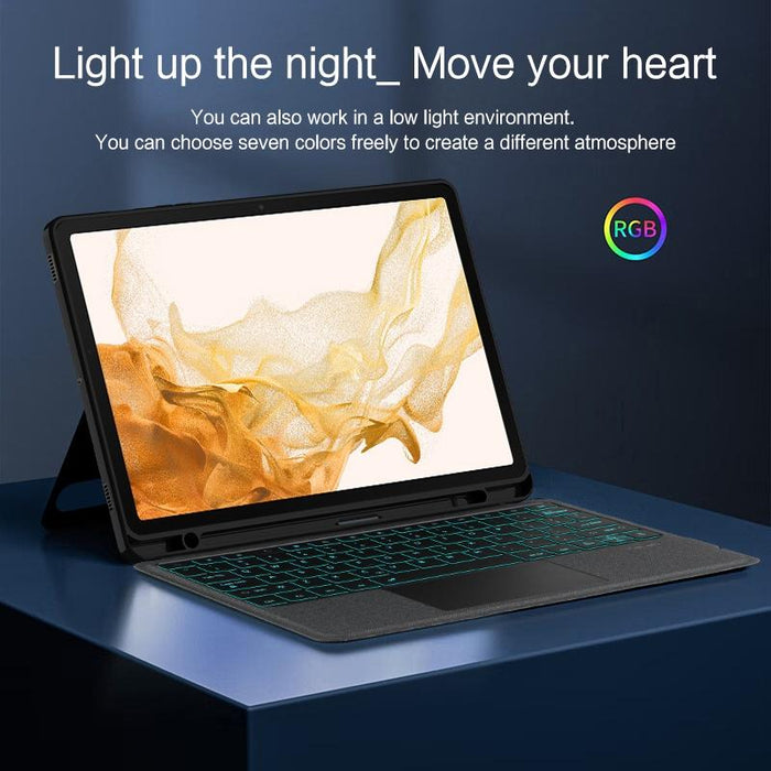 For Samsung Galaxy Tab S7+ / S7 Fe / S8+ Yj-S8+ Split Bluetooth Keyboard Leather Tablet Case