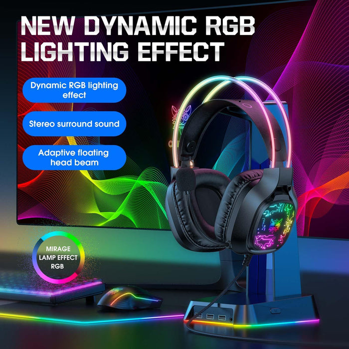 Colourful Light Gaming Headset With Mic 1.8M Cable