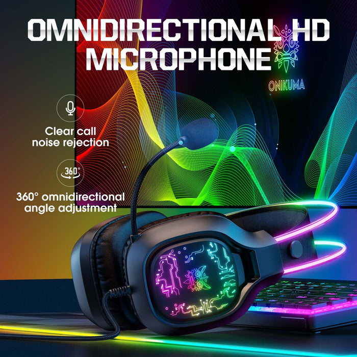 Colourful Light Gaming Headset With Mic 1.8M Cable